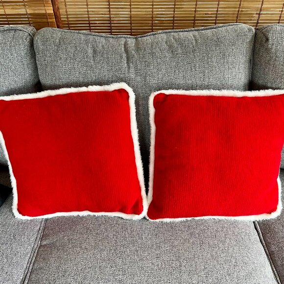 Bright Red Throw Pillows (2) - Picture 6 of 6